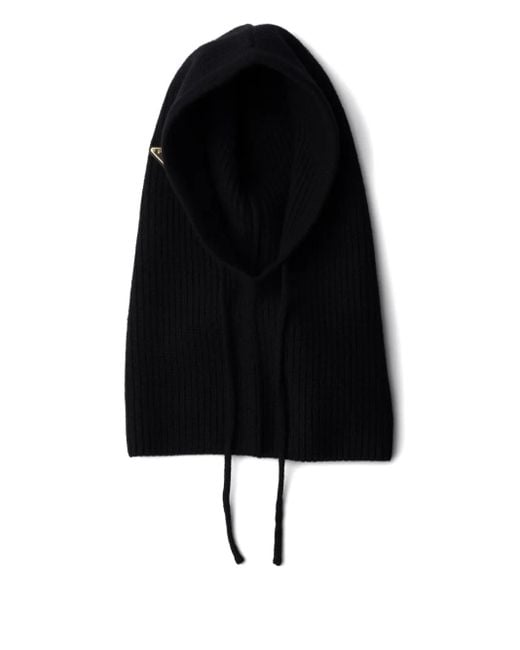 Prada Black Triangle-Logo Balaclava