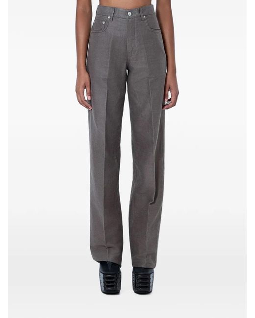 Rick Owens Gray Straight-Leg Five-Pocket Trousers