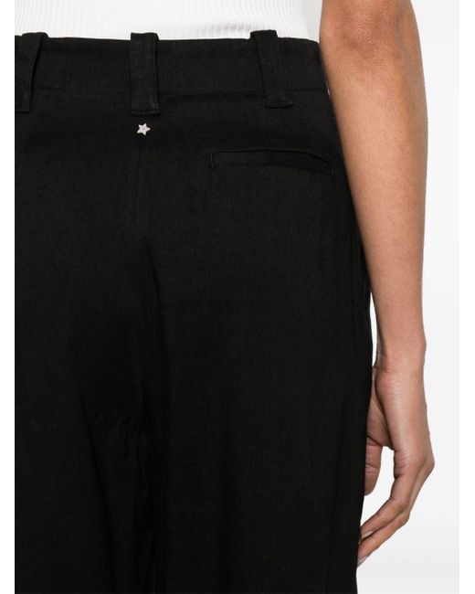 Lorena Antoniazzi Black Pleat-detail Linen Blend Shorts