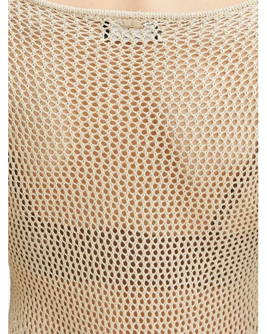 Fracomina Natural Side Slits Dress