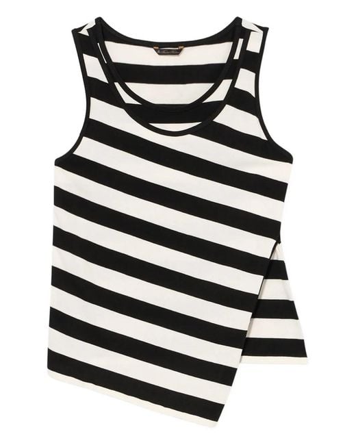 Brooks Brothers Black Striped Cotton Tank Top
