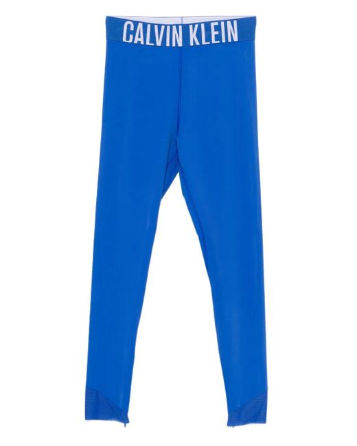 Calvin Klein Blue Logo-Waistband Leggings