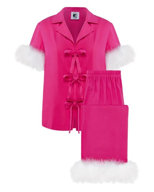 Sleeper Pink Feather-Detailing Pajamas