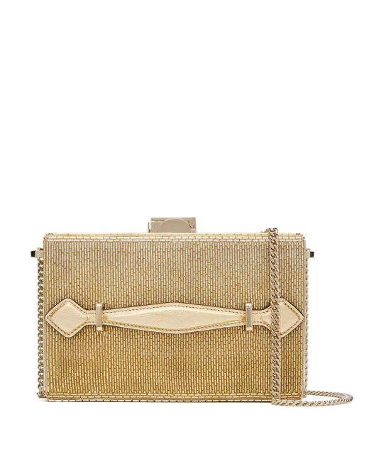 Oscar de la Renta Alibi Clutch Met Kralen in het Natural