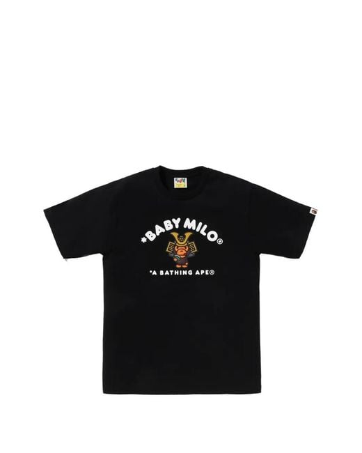 A Bathing Ape Black T-Shirt Kabuto Baby Milo À Imprimé Graphique for men