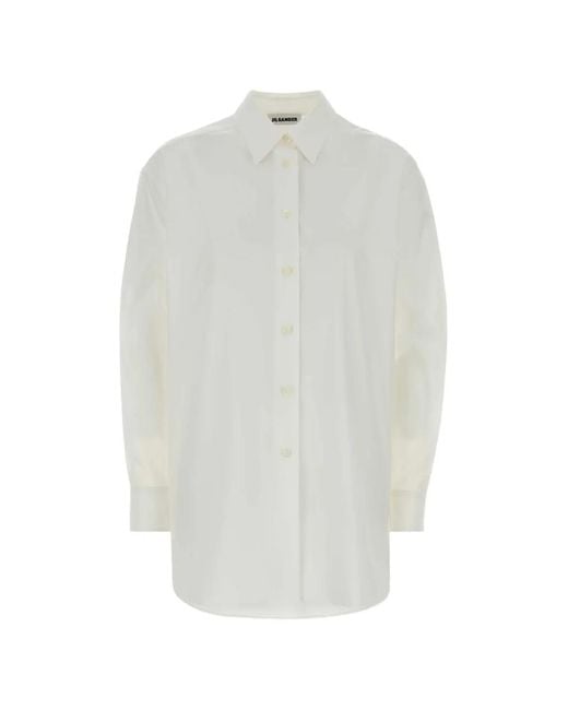 Jil Sander White Poplin Long-Sleeve Shirt