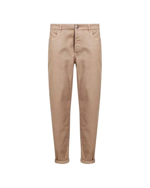 Vaqueros Rectos Brunello Cucinelli de hombre de color Natural