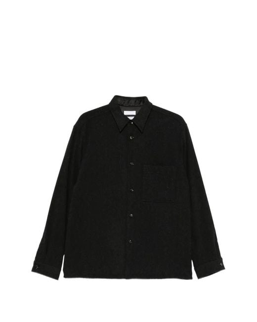 Cellar Door Black Deodor Chest-Pocket Button-Up Shirt for men