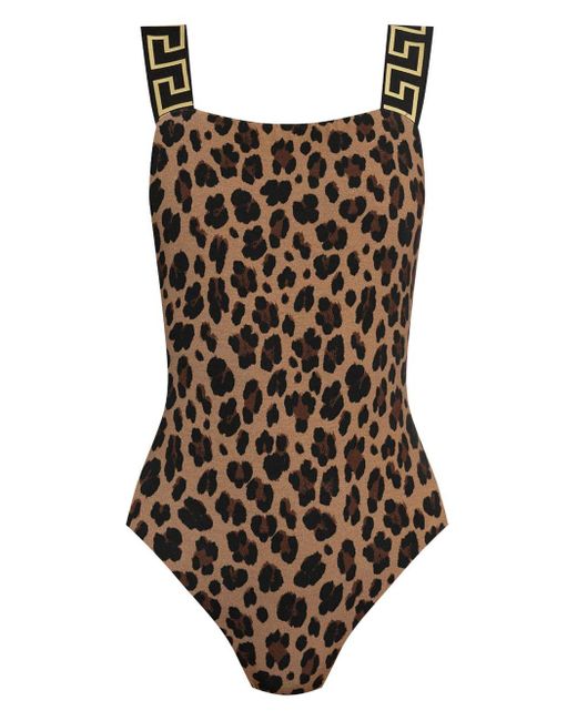 Versace レオパード ボディスーツ Brown
