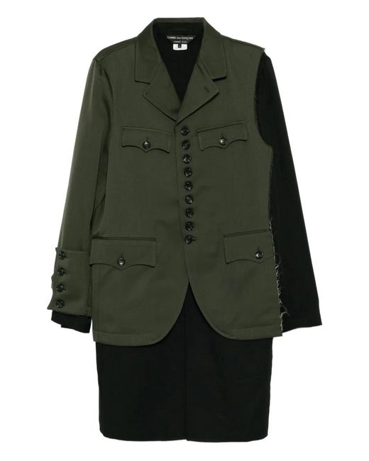 Comme des Garçons Button-Up Layered Coat in Green for Men | Lyst UK