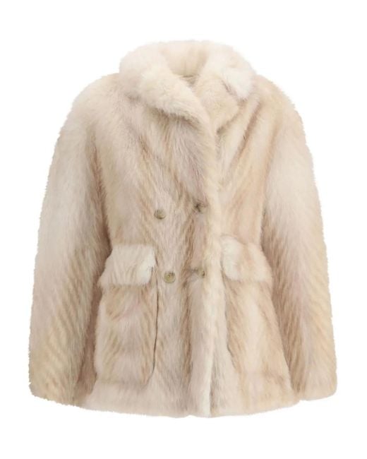 S.w.o.r.d 6.6.44 Herringbone-pattern Coat Natural
