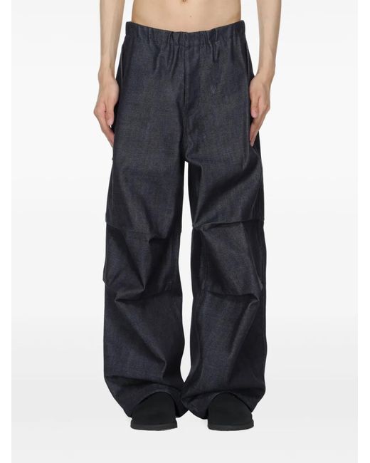 Jil Sander Blue Elasticated Denim Trousers for men