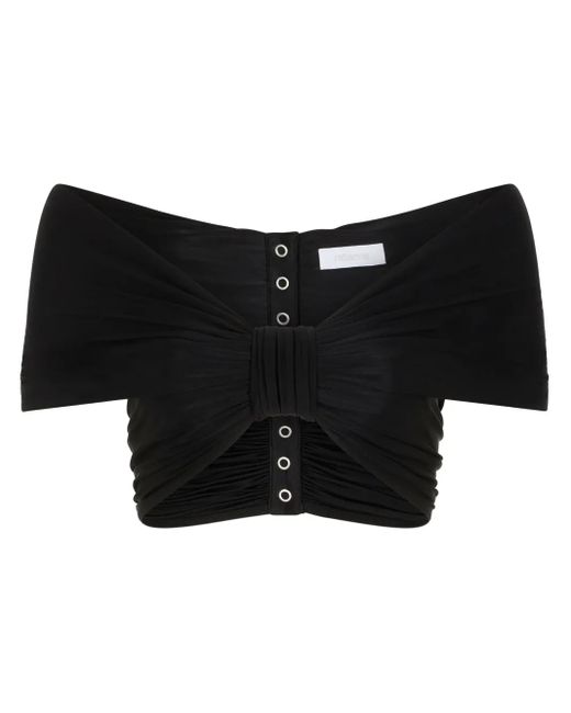 Rabanne Black Off-Shoulder Draped Top
