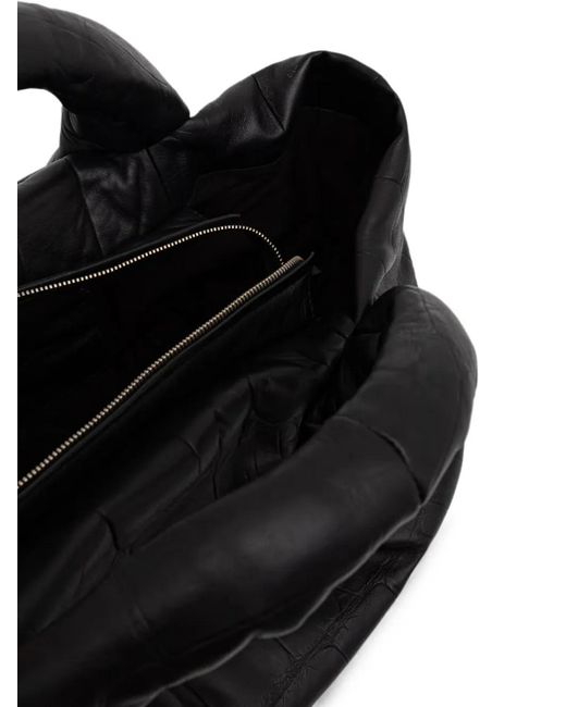 Munthe Black Croc-Effect Padded Tote Bag