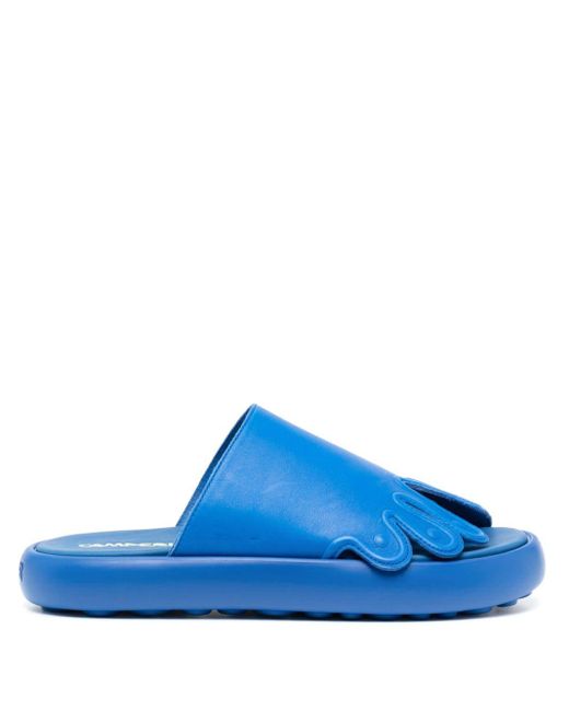 Camper Blue Flota Leather Slides for men