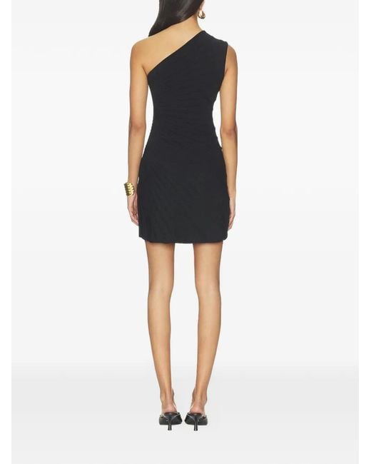 Cult Gaia Black Leanna One-Shoulder Mini Dress