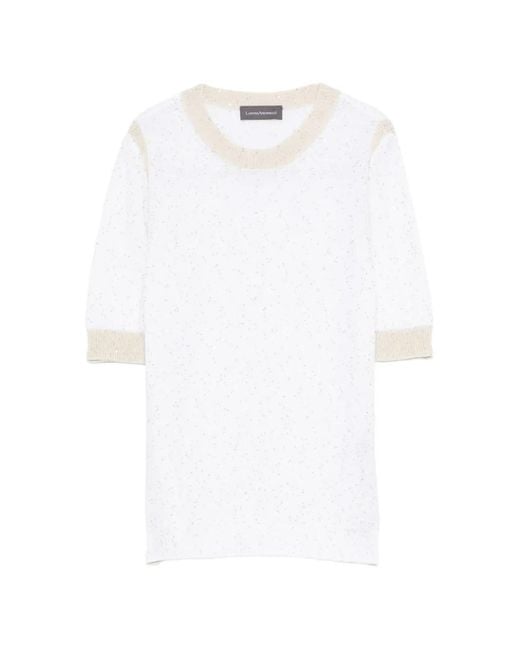 Lorena Antoniazzi White Sequin-Embellished Crew-Neck Sweater