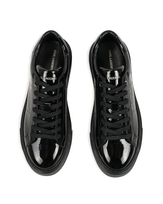 Karl Lagerfeld Black Logo-Lettering Sneakers for men