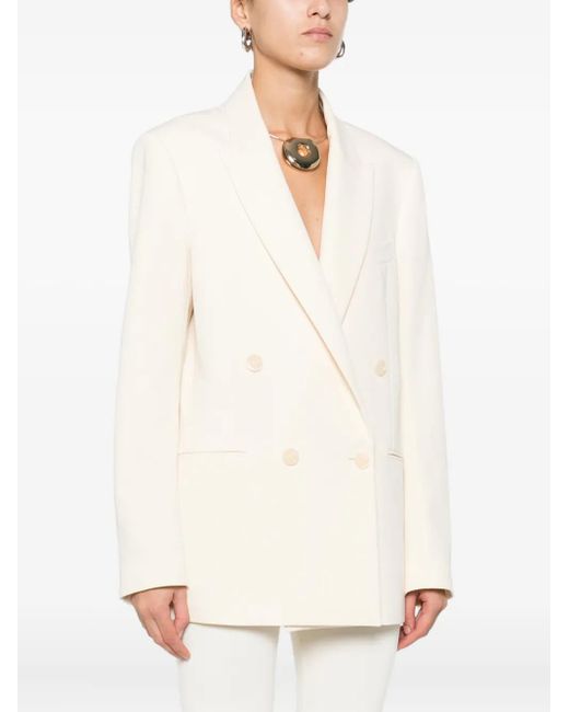 Patrizia Pepe White Double-Breasted Jacket