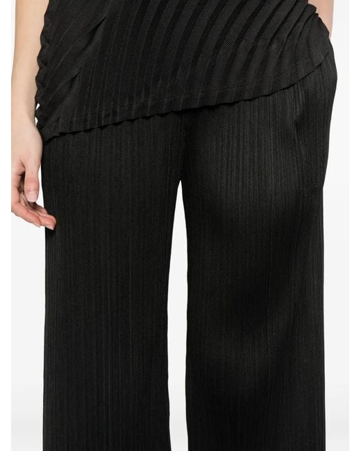 Pleats Please Issey Miyake White Pleated Trousers