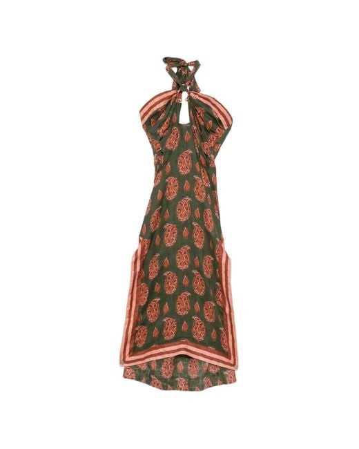 Johanna Ortiz Natural Paisley-Print Cutout Dress