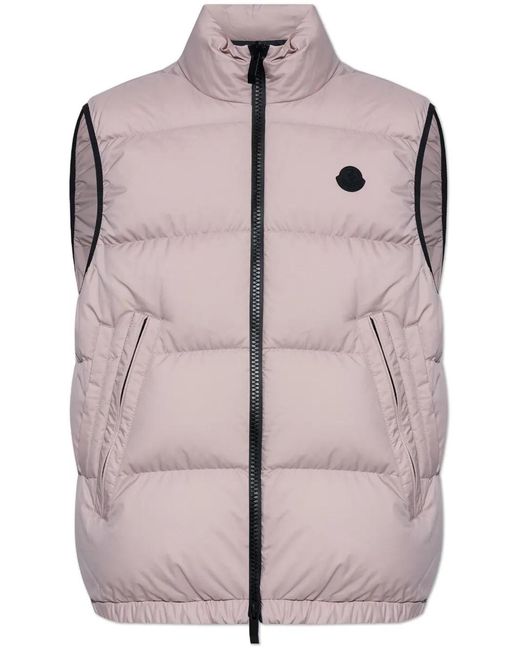 Moncler Pink Fedare Logo-Patch Down Gilet for men