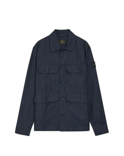 Belstaff Blue Multi-Pocket Field Jacket for men