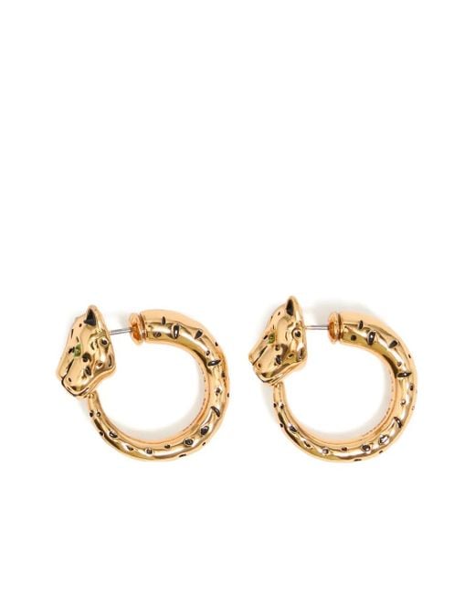 Bimba Y Lola Metallic Panther Hoop Earrings