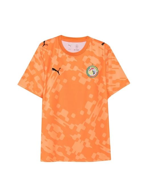 PUMA Orange X Salehe Bembury X Senegal Logo-Patch T-Shirt for men