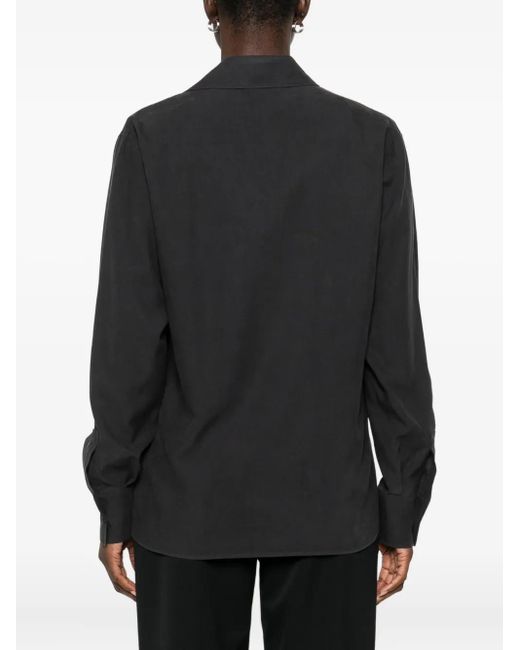 Max Mara Black Washed Silk Shirt