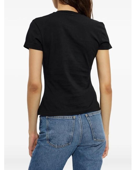 Off-White c/o Virgil Abloh Black Logo-Embroidered T-Shirt