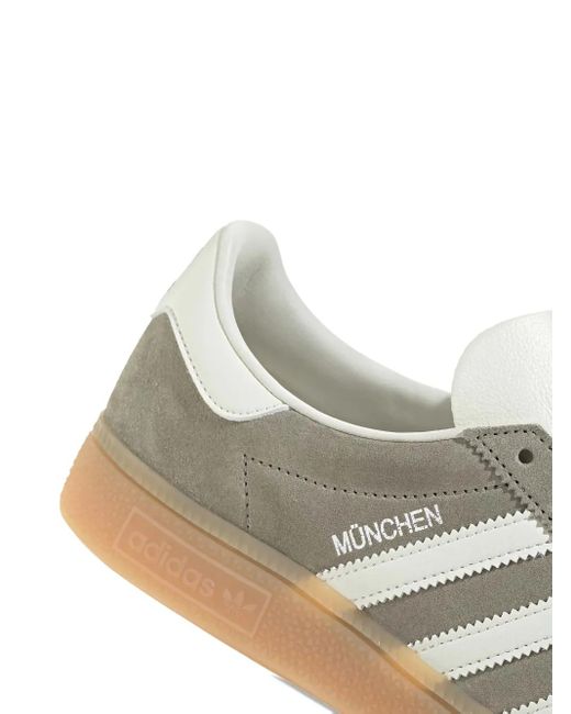 Adidas Gray Muenchen Suede Three-Stripe Sneakers