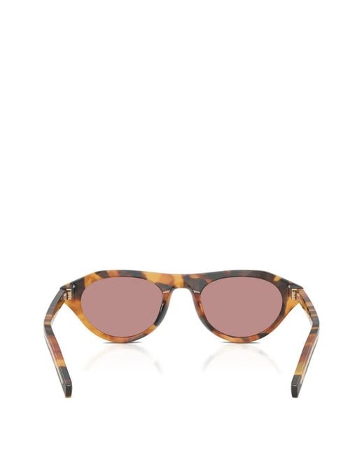 Prada Pink Geometric-Frame Tortoise-Shell Sunglasses