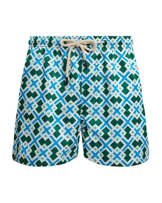 Peninsula Badeshorts Mit Geometrischem Print in Blue für Herren