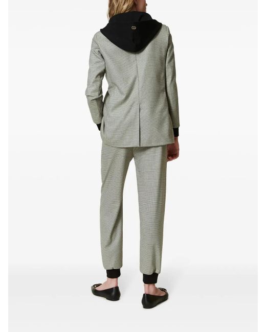 Twinset ハウンドトゥース トラックパンツ Gray