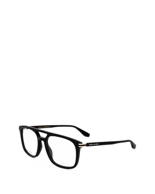 Marc Jacobs Black Square-Frame Double-Bridge Glasses for men