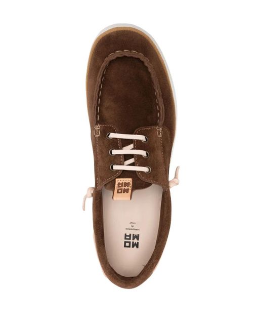 Moma Brown Lace-Up Boat Shoes for men