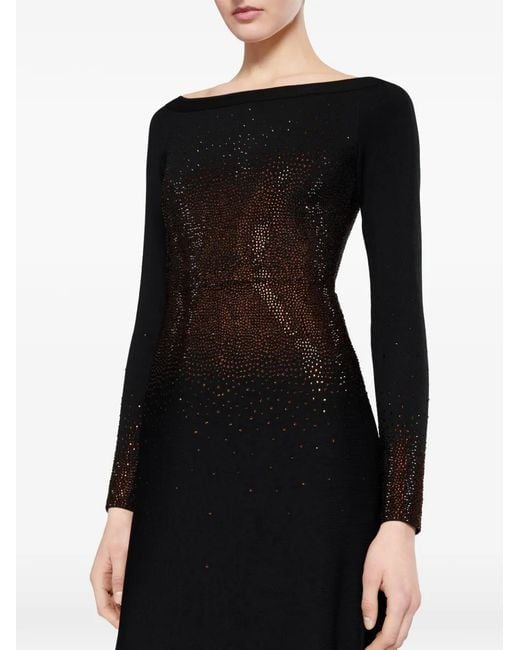 Elie Saab Black Crystal-Embellished Maxi Dress