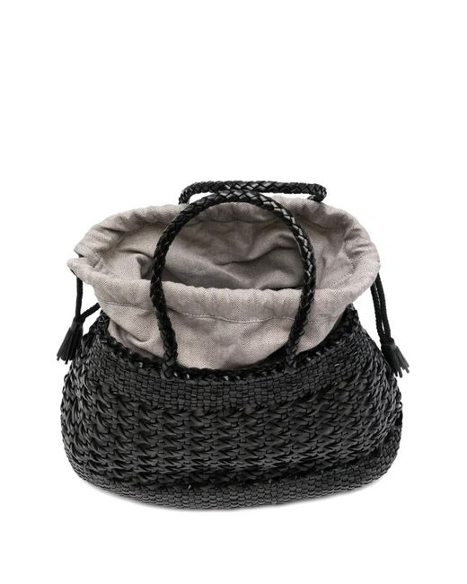 Dragon Diffusion Black Sac Cabas Santa Cano À Design Tressé