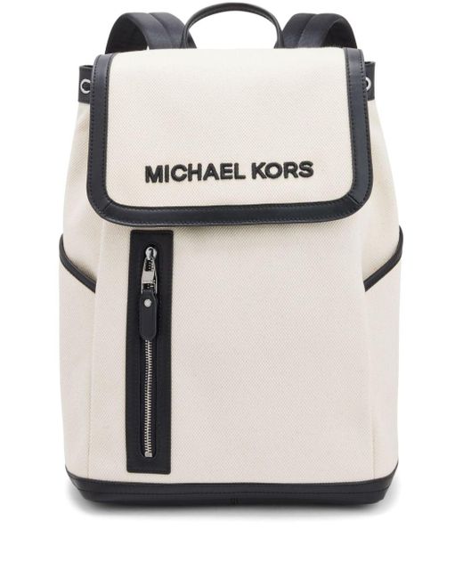 Logo-embroidered cotton backpack Michael Kors pour homme en coloris White