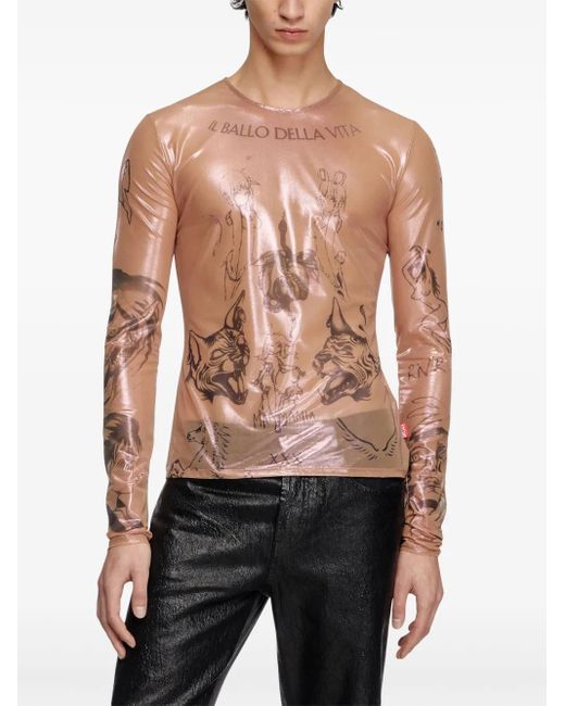 DIESEL X Damiano David T-claude-dd トップ Pink