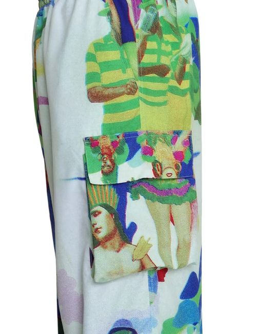 Amir Slama Blue Printed Trousers for men