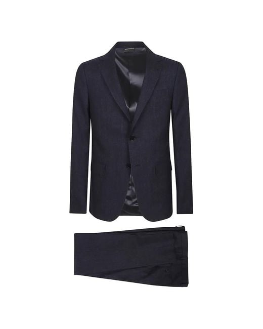 Zegna Blue Long-Sleeves Suit for men