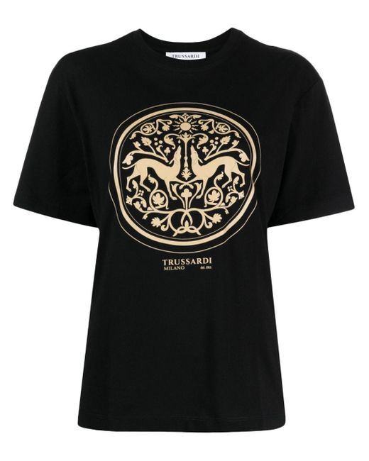 T-shirt con stampa di Trussardi in Black