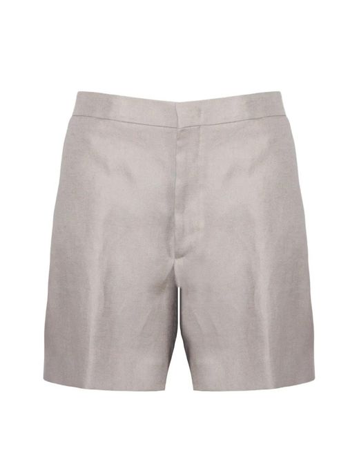 Tagliatore Gray High-Waisted Tailored Shorts
