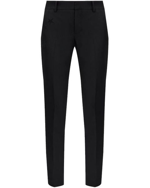 Zadig & Voltaire Black Logo Embellished Mid-Rise Skinny Trousers
