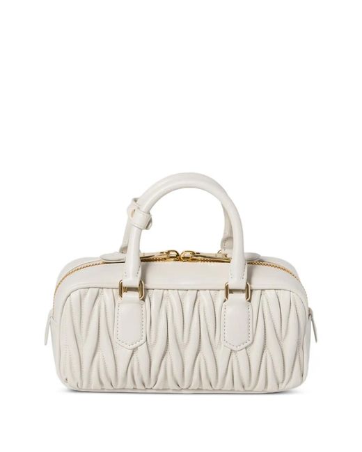 Miu Miu White Arcadie Regular Leather Handbag