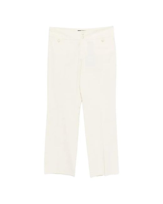 Etro White Logo-Button Trousers