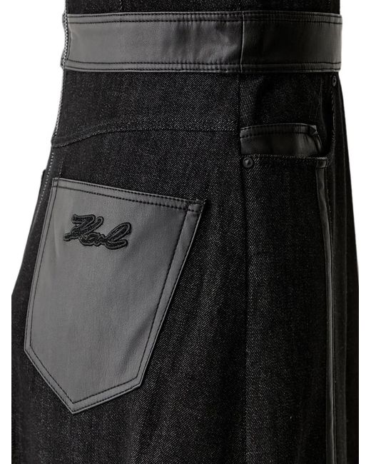 Karl Lagerfeld Black Panelled Midi Dress