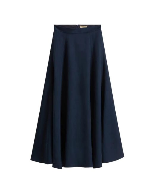 Woolrich Blue High Waist Mini Skirt With Concealed Zip